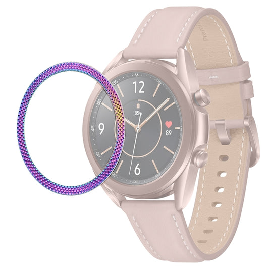 For Samsung Galaxy Watch 3 45mm Smart Watch Rhombus Texture Bezel Ring(Colorful) - Watch Cases by ENKAY | Online Shopping UK | buy2fix