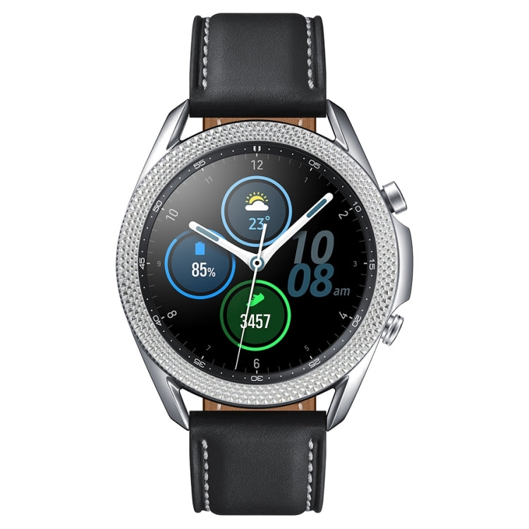 For Samsung Galaxy Watch 3 45mm Smart Watch Rhombus Texture Bezel Ring(Silver) - Watch Cases by ENKAY | Online Shopping UK | buy2fix