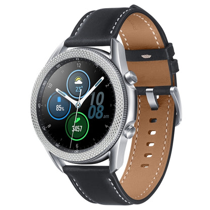 For Samsung Galaxy Watch 3 45mm Smart Watch Rhombus Texture Bezel Ring(Silver) - Watch Cases by ENKAY | Online Shopping UK | buy2fix