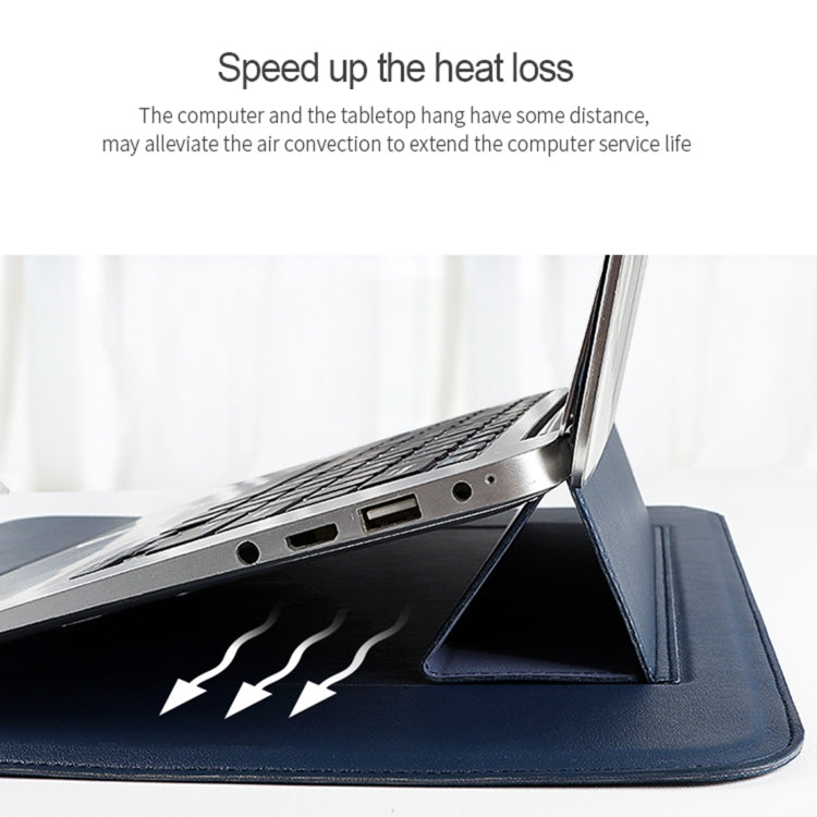 PU08 Multifunctional Notebook PU Liner Bag, Size:14.1-15.4 inch(Black) by buy2fix