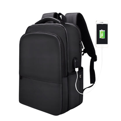 SJ01 Business Casual Computer Backpack with USB Charging Port, Size:13-15 inch Universal(Black) by buy2fix