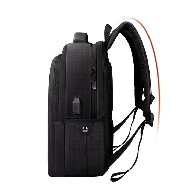 SJ01 Business Casual Computer Backpack with USB Charging Port, Size:13-15 inch Universal(Black) by buy2fix