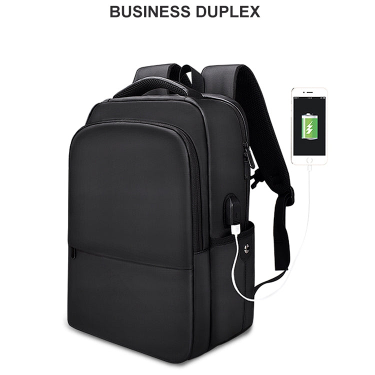 SJ01 Business Casual Computer Backpack with USB Charging Port, Size:13-15 inch Universal(Black) by buy2fix