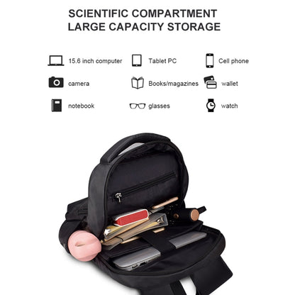 SJ01 Business Casual Computer Backpack with USB Charging Port, Size:13-15 inch Universal(Black) by buy2fix
