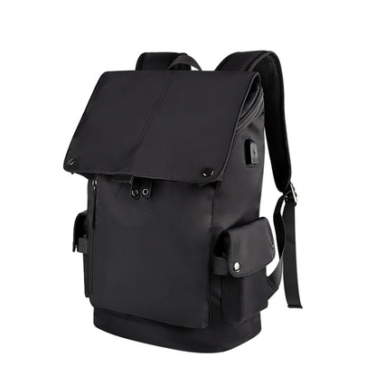 SJ02 13-15.6 inch Universal Large-capacity Laptop Backpack with USB Charging Port(Black) by buy2fix