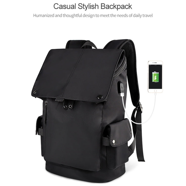 SJ02 13-15.6 inch Universal Large-capacity Laptop Backpack with USB Charging Port(Apricot) by buy2fix