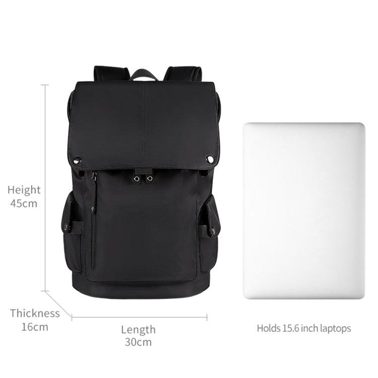 SJ02 13-15.6 inch Universal Large-capacity Laptop Backpack with USB Charging Port(Black) by buy2fix