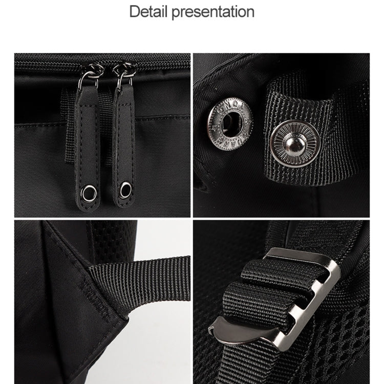 SJ02 13-15.6 inch Universal Large-capacity Laptop Backpack with USB Charging Port(Black) by buy2fix