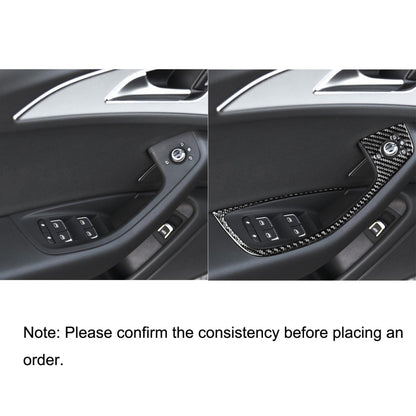 Car Carbon Fiber Glass Lifter Short Style Decorative Sticker for Audi A6 S6 C7 A7 S7 4G8 2012-2018 Left Drive by buy2fix