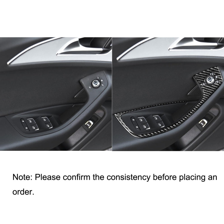 Car Carbon Fiber Glass Lifter Short Style Decorative Sticker for Audi A6 S6 C7 A7 S7 4G8 2012-2018 Right Drive - Car Interior Mouldings by buy2fix | Online Shopping UK | buy2fix