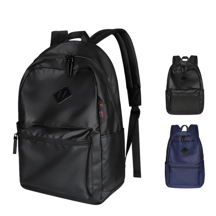 SJ03 13-15.6 inch Universal Large-capacity Laptop Backpack with USB Charging Port & Headphone Port(Navy Blue) by buy2fix