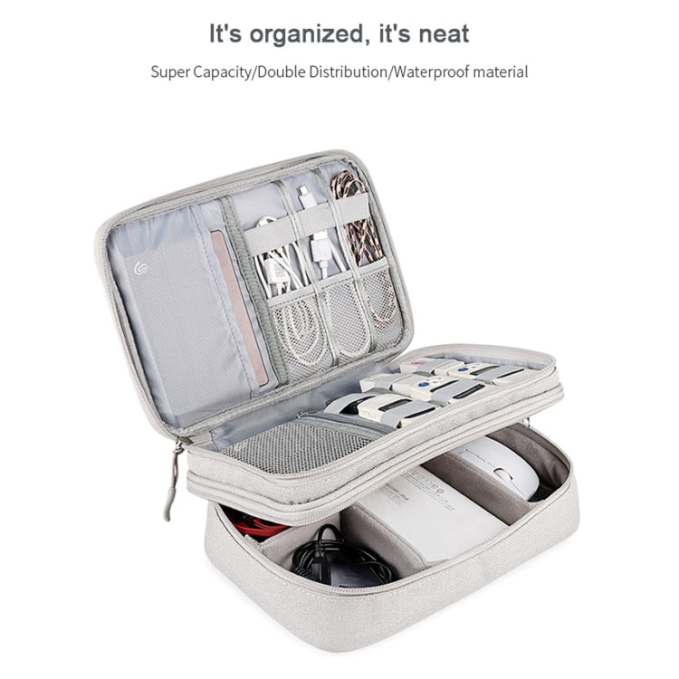 SM02S Double-layer Multifunctional Digital Accessory Storage Bag(Black) - Digital Storage Bag by buy2fix | Online Shopping UK | buy2fix
