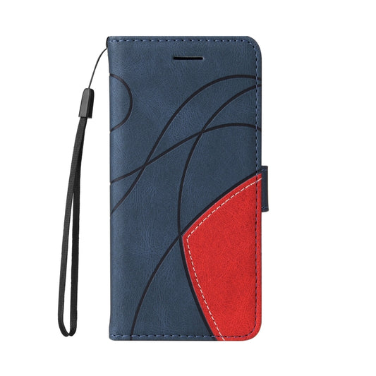 For iPhone 11 Dual-color Splicing Horizontal Flip PU Leather Case with Holder & Card Slots & Wallet (Blue) - iPhone 11 Cases by buy2fix | Online Shopping UK | buy2fix
