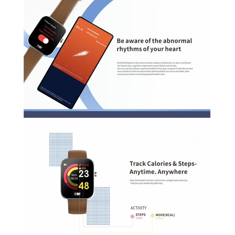 H1 1.3 inch TFT Screen IP68 Waterproof Smart Watch, Support Sleep Monitoring / Heart Rate Monitoring / ECG Electrocardiogram / Vascular Management / Body Temperature Monitoring(Pink) by buy2fix