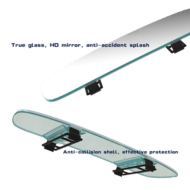 3R-334 Planemirror 250mm Car Rearview Retrofit Frameless Clear Large Mirror(White) - Interior Mirrors by 3R | Online Shopping UK | buy2fix