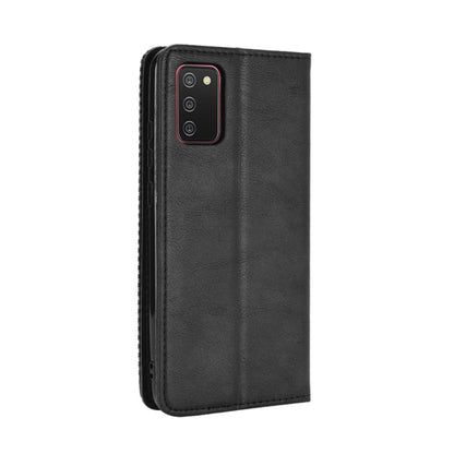 For Samsung Galaxy A03s Magnetic Buckle Retro Crazy Horse Texture Horizontal Flip Leather Case with Holder & Card Slots & Photo Frame(Black) by buy2fix