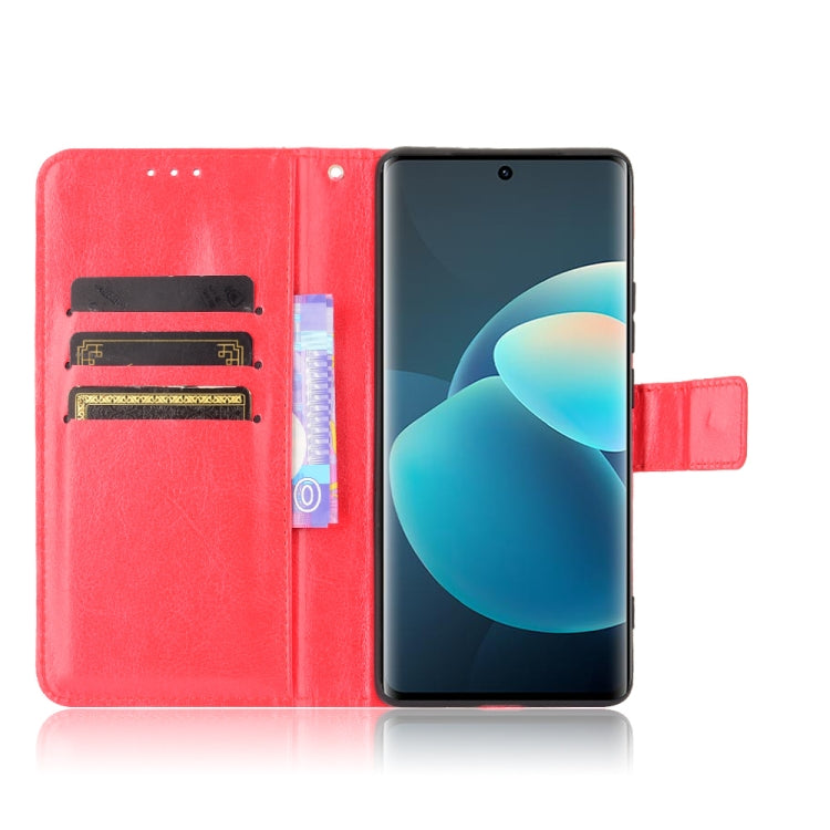 For vivo X60 Pro Overseas Version / X60 5G Curved Surface Version Crazy Horse Texture Horizontal Flip Leather Case with Holder & Card Slots & Lanyard(Red) by buy2fix