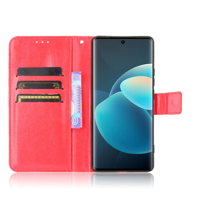 For vivo X60 Pro Overseas Version / X60 5G Curved Surface Version Crazy Horse Texture Horizontal Flip Leather Case with Holder & Card Slots & Lanyard(Red) by buy2fix