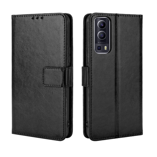 For vivo Y72 5G / iQOO Z3 Crazy Horse Texture Horizontal Flip Leather Case with Holder & Card Slots & Lanyard(Black) by buy2fix