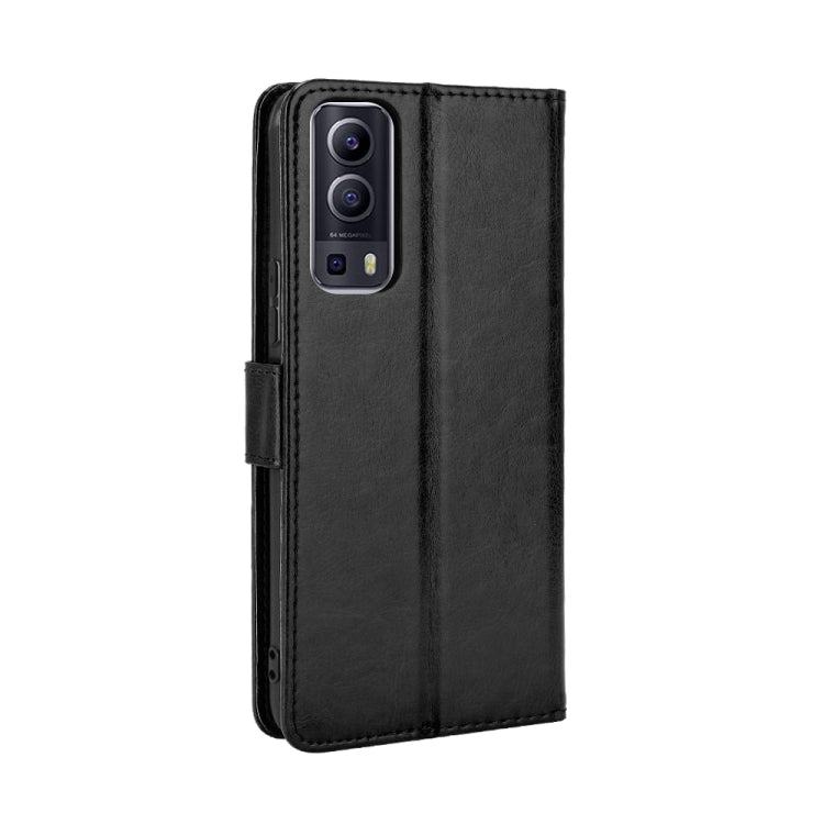 For vivo Y72 5G / iQOO Z3 Crazy Horse Texture Horizontal Flip Leather Case with Holder & Card Slots & Lanyard(Black) by buy2fix