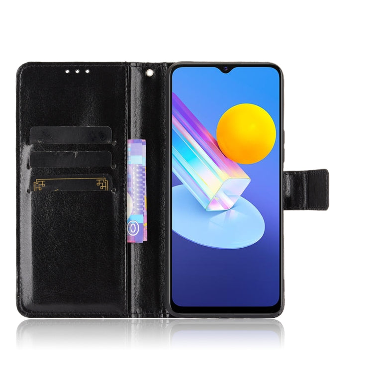 For vivo Y72 5G / iQOO Z3 Crazy Horse Texture Horizontal Flip Leather Case with Holder & Card Slots & Lanyard(Black) by buy2fix