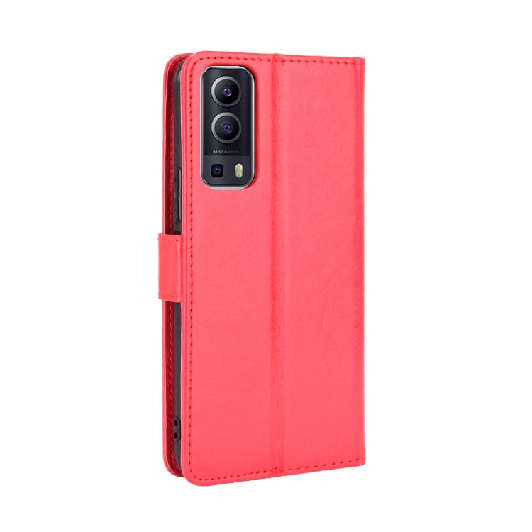 For vivo Y72 5G / iQOO Z3 Crazy Horse Texture Horizontal Flip Leather Case with Holder & Card Slots & Lanyard(Red) by buy2fix