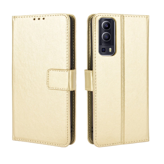 For vivo Y72 5G / iQOO Z3 Crazy Horse Texture Horizontal Flip Leather Case with Holder & Card Slots & Lanyard(Gold) by buy2fix
