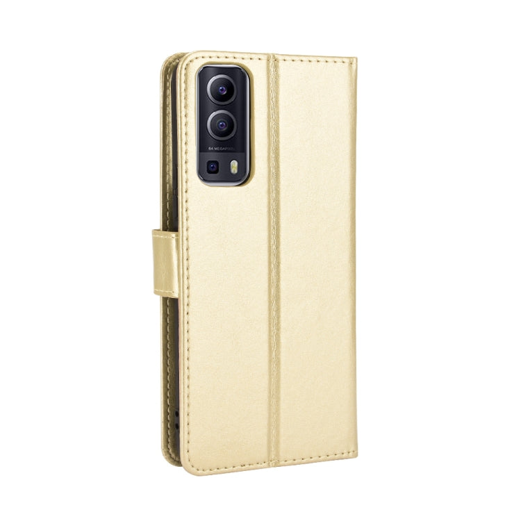 For vivo Y72 5G / iQOO Z3 Crazy Horse Texture Horizontal Flip Leather Case with Holder & Card Slots & Lanyard(Gold) by buy2fix