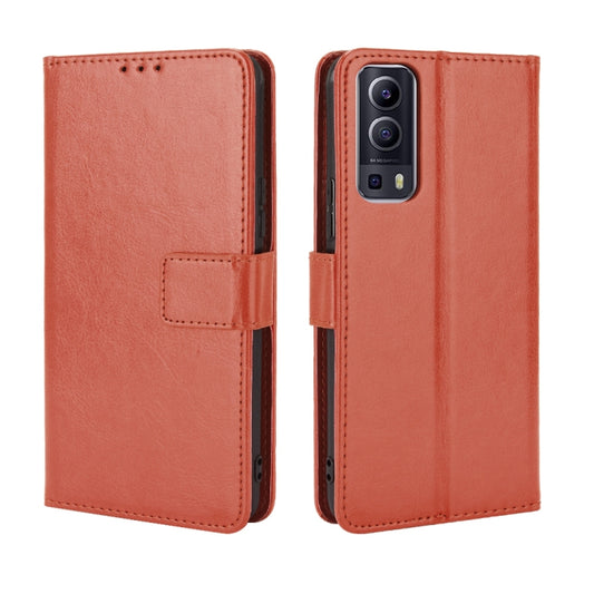 For vivo Y72 5G / iQOO Z3 Crazy Horse Texture Horizontal Flip Leather Case with Holder & Card Slots & Lanyard(Brown) by buy2fix