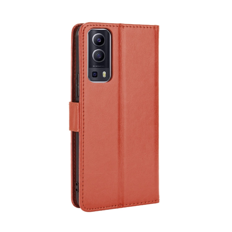 For vivo Y72 5G / iQOO Z3 Crazy Horse Texture Horizontal Flip Leather Case with Holder & Card Slots & Lanyard(Brown) by buy2fix