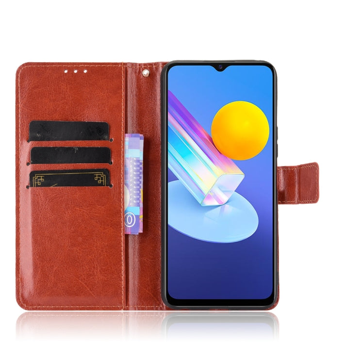 For vivo Y72 5G / iQOO Z3 Crazy Horse Texture Horizontal Flip Leather Case with Holder & Card Slots & Lanyard(Brown) by buy2fix