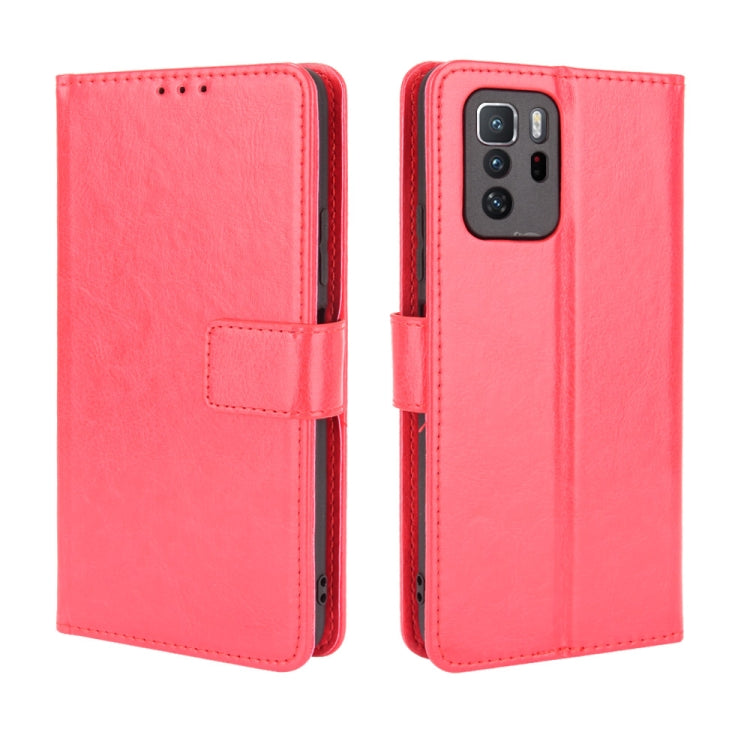 For Xiaomi Redmi Note 10 Pro 5G/Poco X3 GT Crazy Horse Texture Horizontal Flip Leather Case with Holder & Card Slots & Lanyard(Red) - Xiaomi Cases by buy2fix | Online Shopping UK | buy2fix