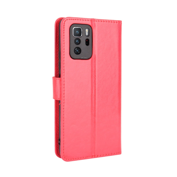 For Xiaomi Redmi Note 10 Pro 5G/Poco X3 GT Crazy Horse Texture Horizontal Flip Leather Case with Holder & Card Slots & Lanyard(Red) - Xiaomi Cases by buy2fix | Online Shopping UK | buy2fix