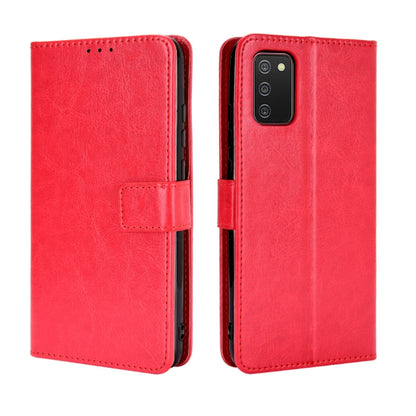 For Samsung Galaxy A03s 164mm Crazy Horse Texture Horizontal Flip Leather Case with Holder & Card Slots & Lanyard(Red) by buy2fix