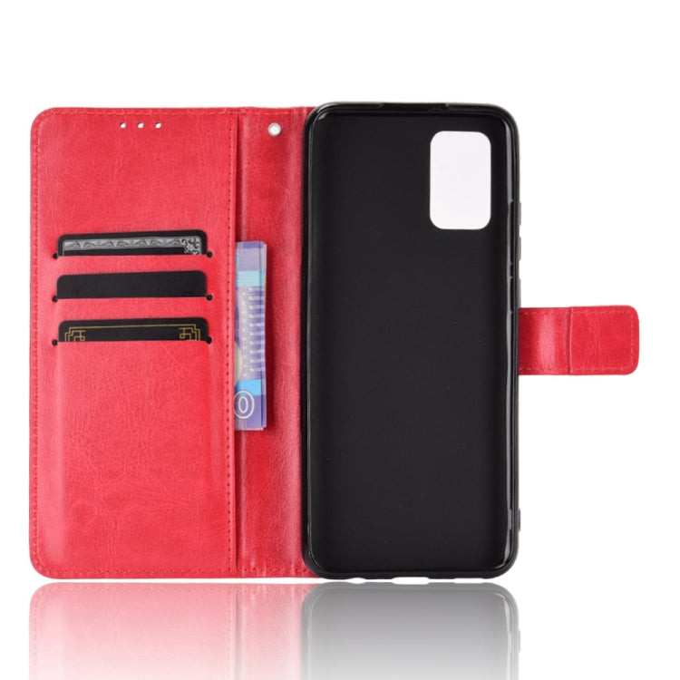 For Samsung Galaxy A03s 164mm Crazy Horse Texture Horizontal Flip Leather Case with Holder & Card Slots & Lanyard(Red) by buy2fix