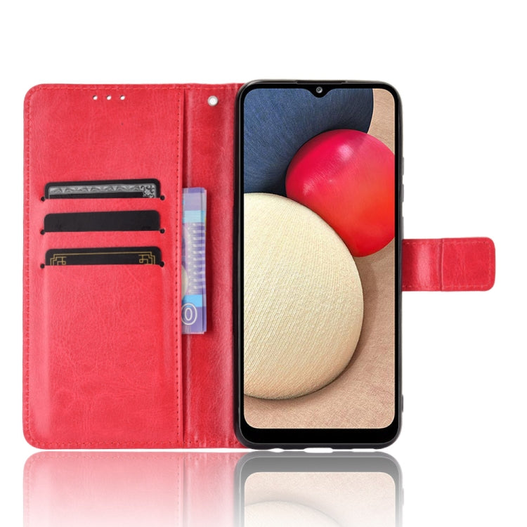 For Samsung Galaxy A03s 164mm Crazy Horse Texture Horizontal Flip Leather Case with Holder & Card Slots & Lanyard(Red) by buy2fix