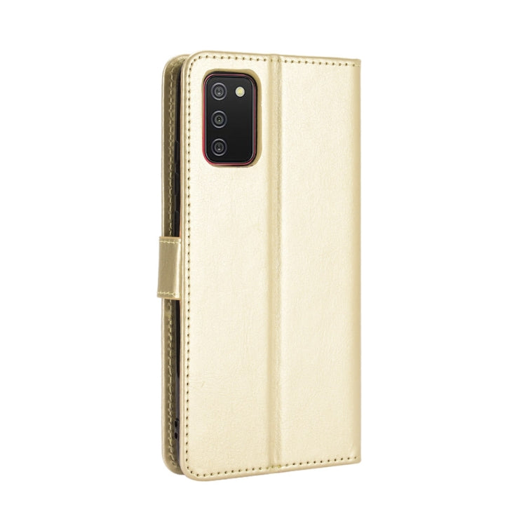 For Samsung Galaxy A03s 164mm Crazy Horse Texture Horizontal Flip Leather Case with Holder & Card Slots & Lanyard(Gold) by buy2fix
