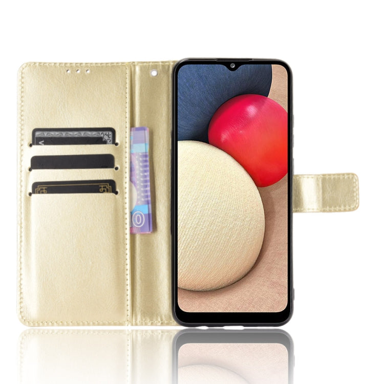 For Samsung Galaxy A03s 164mm Crazy Horse Texture Horizontal Flip Leather Case with Holder & Card Slots & Lanyard(Gold) by buy2fix