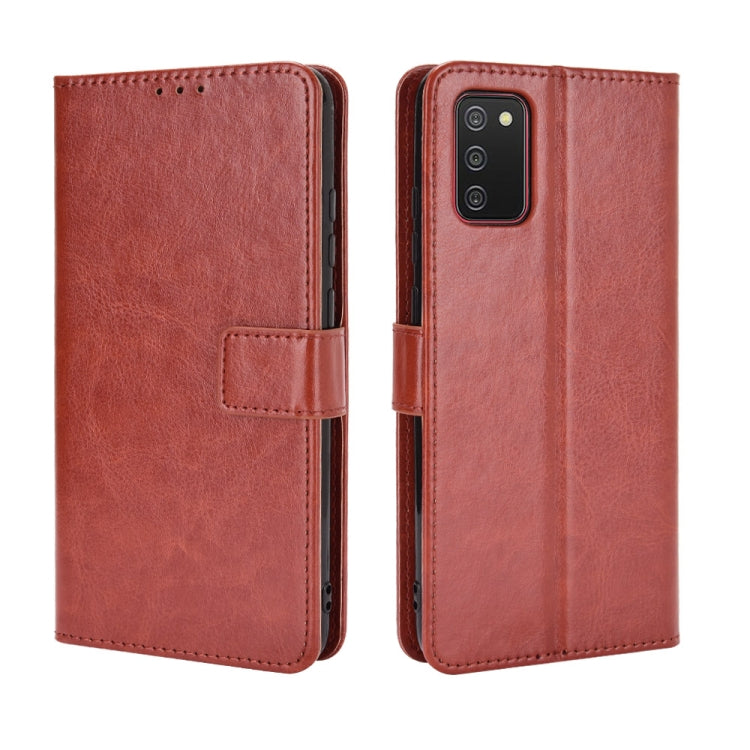For Samsung Galaxy A03s 164mm Crazy Horse Texture Horizontal Flip Leather Case with Holder & Card Slots & Lanyard(Brown) by buy2fix