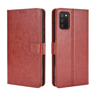 For Samsung Galaxy A03s 164mm Crazy Horse Texture Horizontal Flip Leather Case with Holder & Card Slots & Lanyard(Brown) by buy2fix