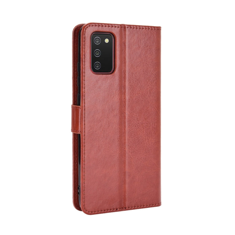For Samsung Galaxy A03s 164mm Crazy Horse Texture Horizontal Flip Leather Case with Holder & Card Slots & Lanyard(Brown) by buy2fix