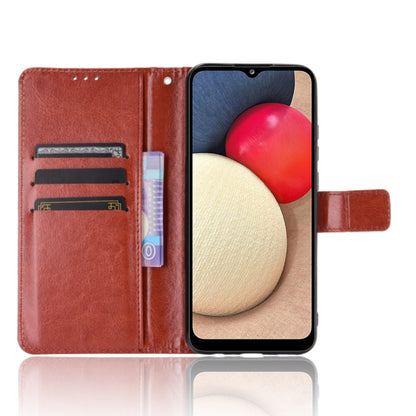 For Samsung Galaxy A03s 164mm Crazy Horse Texture Horizontal Flip Leather Case with Holder & Card Slots & Lanyard(Brown) by buy2fix