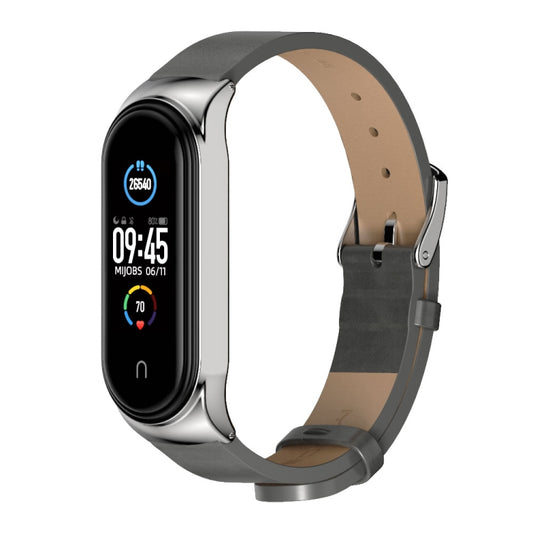 For Xiaomi Mi Band 6 / 5 / 4 / 3 Mijobs CS Microfiber Leather Watch Band(Gray) - Watch Bands by MIJOBS | Online Shopping UK | buy2fix