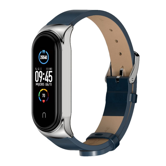 For Xiaomi Mi Band 6 / 5 / 4 / 3 Mijobs CS Microfiber Leather Watch Band(Blue) - Watch Bands by MIJOBS | Online Shopping UK | buy2fix