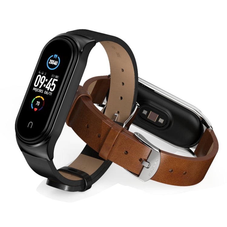 For Xiaomi Mi Band 6 / 5 / 4 / 3 Mijobs CS Microfiber Leather Watch Band(Black + Silver) - Watch Bands by MIJOBS | Online Shopping UK | buy2fix