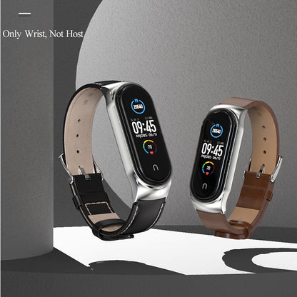 For Xiaomi Mi Band 6 / 5 / 4 / 3 Mijobs CS Microfiber Leather Watch Band(Black + Silver) - Watch Bands by MIJOBS | Online Shopping UK | buy2fix