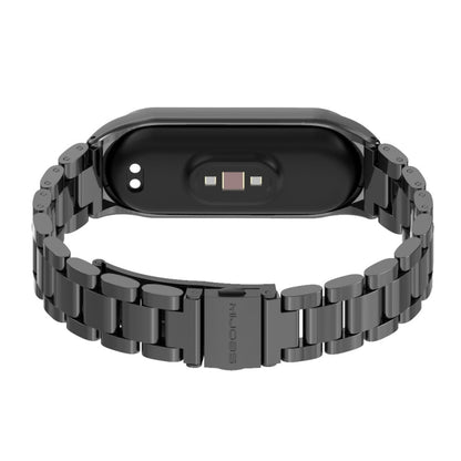 For Xiaomi Mi Band 6 / 5 / 4 / 3 Mijobs CS Metal Three Bead Stainless Steel Watch Band(Black) - Watch Bands by MIJOBS | Online Shopping UK | buy2fix