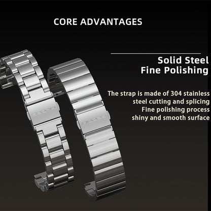 For Xiaomi Mi Band 6 / 5 / 4 / 3 Mijobs CS Metal Three Bead Stainless Steel Watch Band(Silver) - Watch Bands by MIJOBS | Online Shopping UK | buy2fix