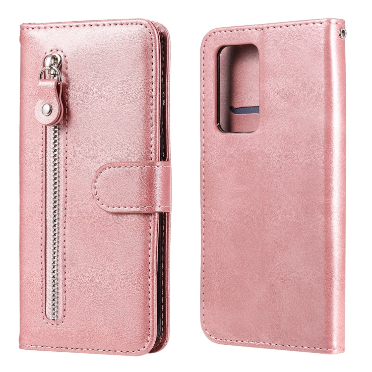 For OPPO Reno6 Pro+ 5G Fashion Calf Texture Zipper Horizontal Flip Leather Case with Holder & Card Slots & Wallet(Rose Gold) by buy2fix