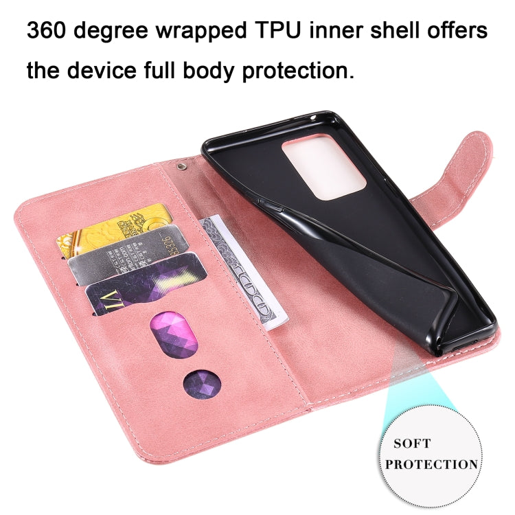 For OPPO Reno6 Pro+ 5G Fashion Calf Texture Zipper Horizontal Flip Leather Case with Holder & Card Slots & Wallet(Rose Gold) by buy2fix